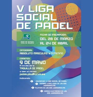 V Liga Social de pádel cartel