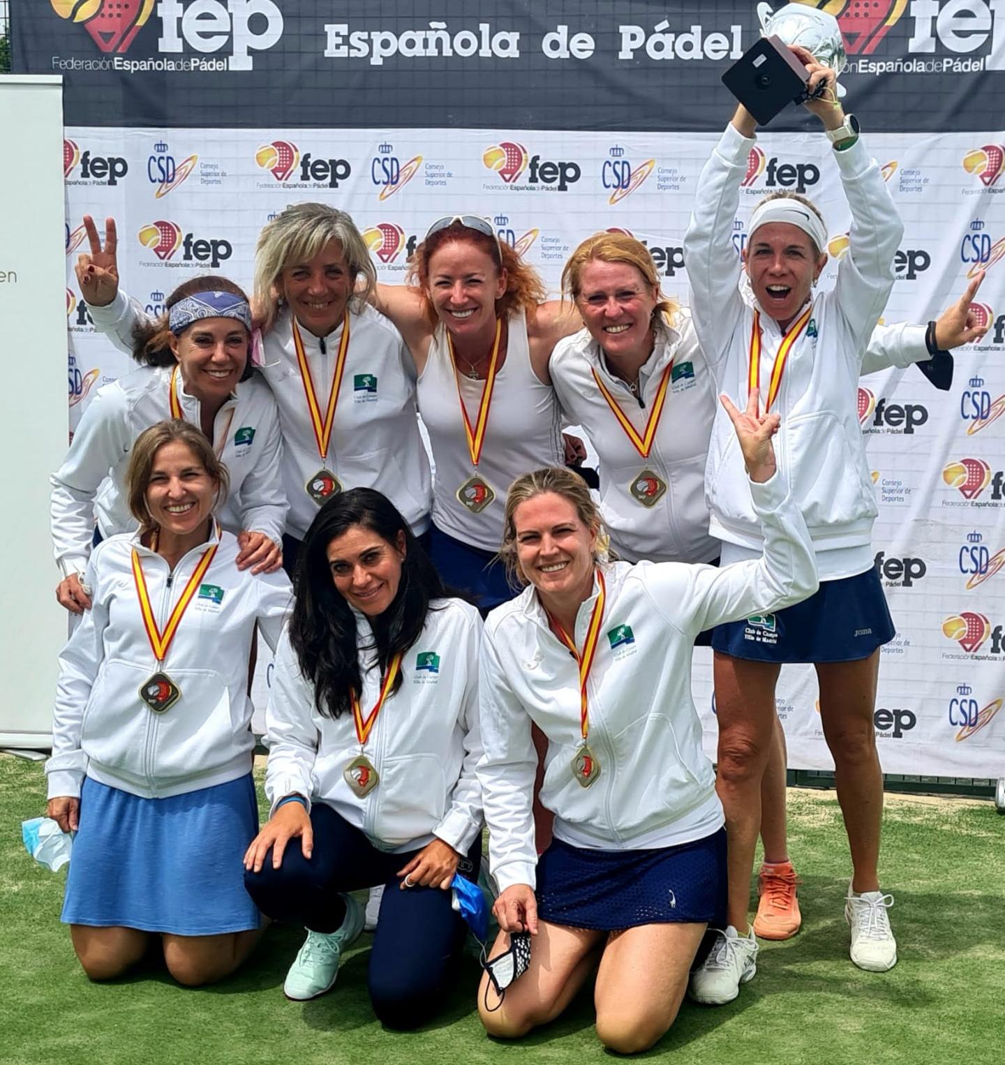 Campeonas de España sénior de pádel de 1ª categoría.