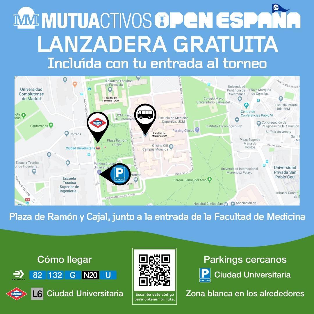 Plano lanzadera gratuita Mutuactivos Open de España