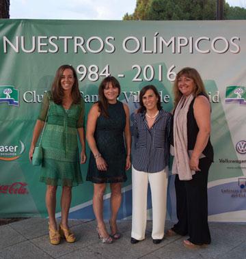 Cuatro de las cinco campeonas olímpicas de Barcelona 92 de hockey que jugaron en el Club de Campo: Mercedes Coghen, Silvia Manrique, Victoria González Laguillo y Natalia Dorado