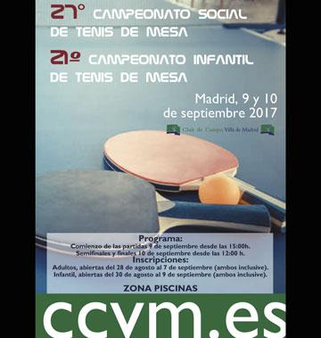 27º Campeonato Social de Tenis de Mesa