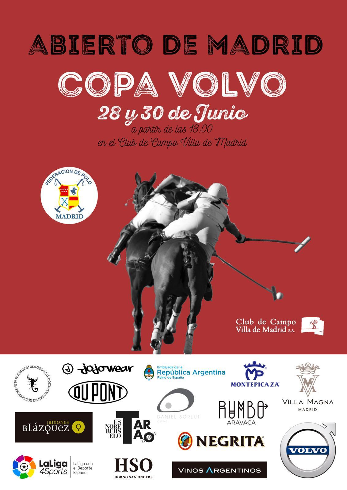 Cartel del Abierto de Madrid Copa Volvo 2019 de polo.