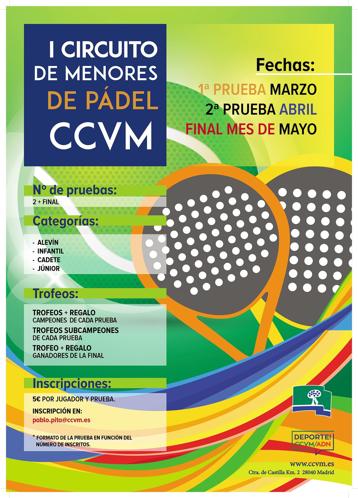 Cartel del I Circuito de Menores de Pádel CCVM